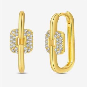 New .925 Earrings With 18k Gold Overlay